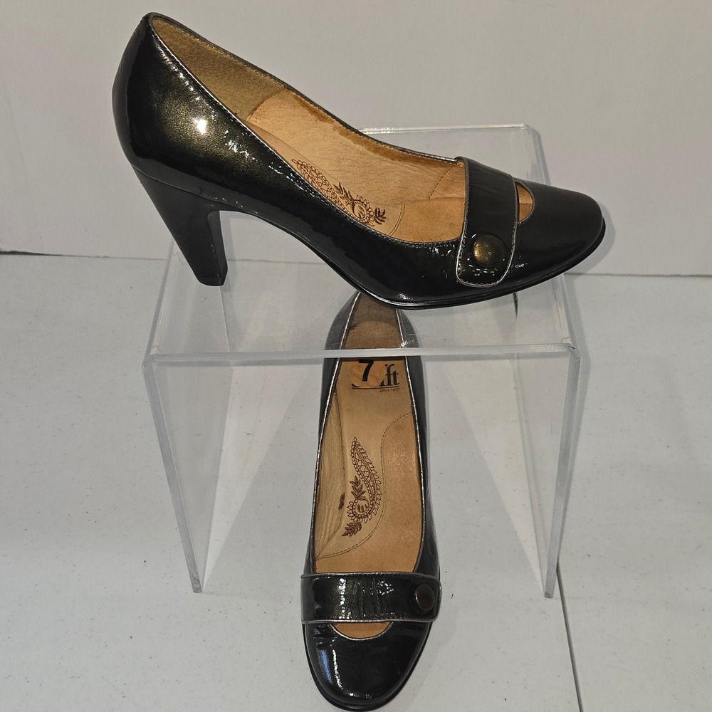 Sofft 1022818 Womens Dark Metallic Green Leather Mary Jane Heels Size 7M